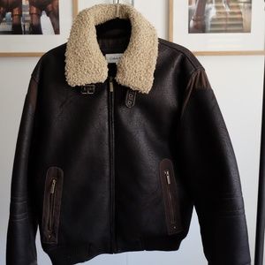 Men's Vintage Dark Brown Calvin Klein Flight Jacket, Sz. Medium